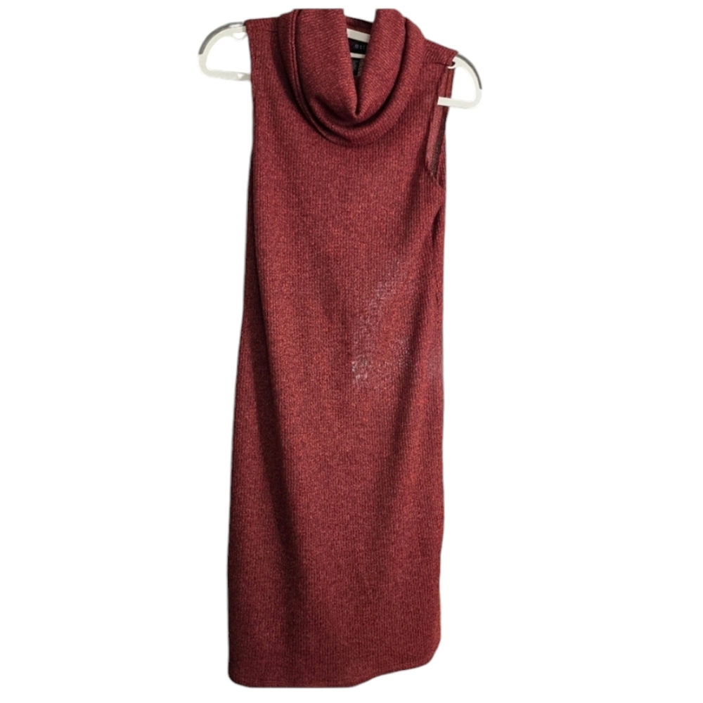 Poly & Esther Turtleneck Maroon Sleeveless Bodycon Midi Dress Size XL in EUC